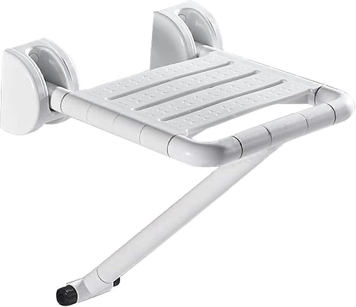 Padded Shower Transfer Bench White with Foldable WallMounted Bath Seat 200Kg Capacity