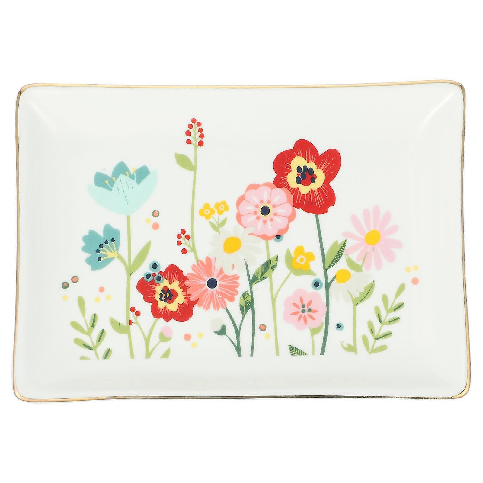 Decorative Ceramic Jewelry Tray Ring Dish Tray for Kitchen Use