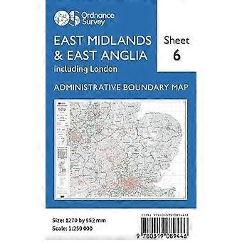 East Midlands (OS admin Boundary kartta)