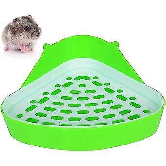 Dreieckige Toilettentrainer-Ecke für Kleintiere, Urinier-Ecke für Hamster, Kaninchen, Meerschweinchen und Frettchen