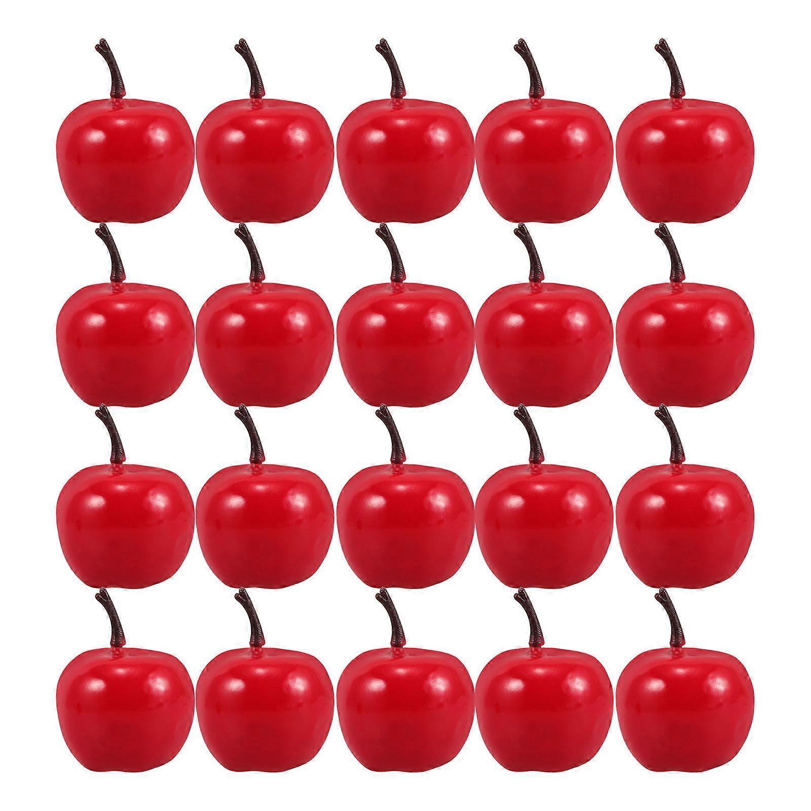 Artificial Red Apples Simulation Fruit for Christmas Decoration 20Pcs