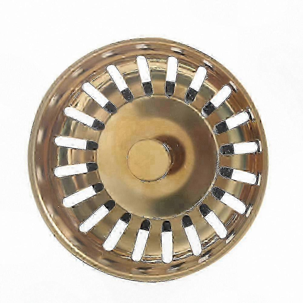 Titanium Gold Kitchen Sink Strainer Basket, 83mm Diameter