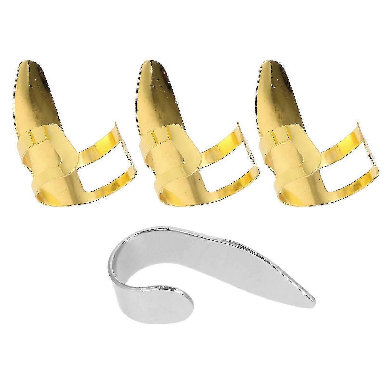 Adjustable Metal Guitar Finger & Thumb Picks Set for String Instruments, Music Practice