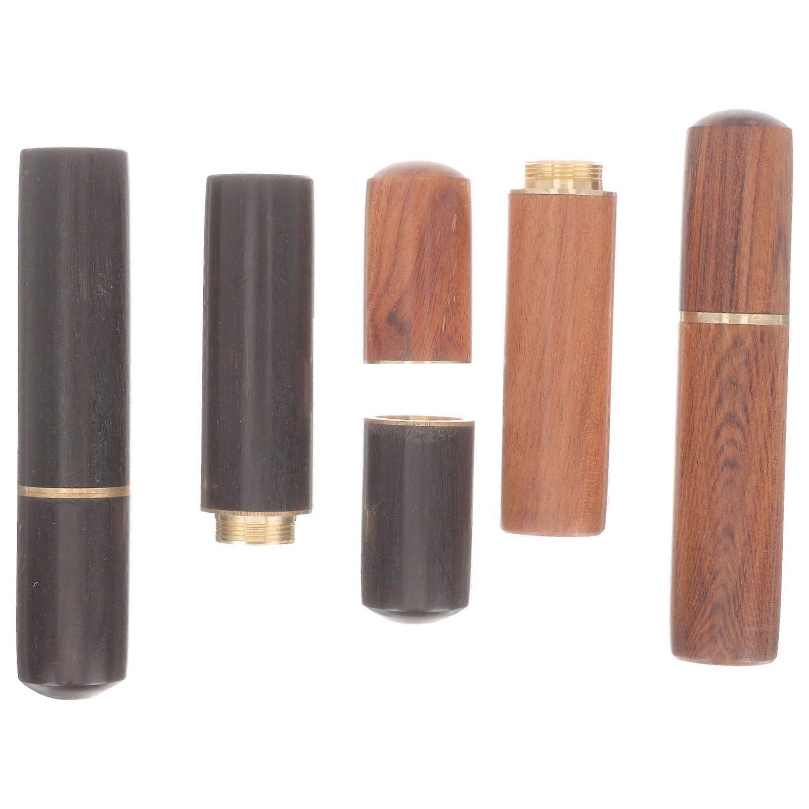 Assorted Color Multi-Function Toothpick Holder Wooden Tubes for Storage 4Pcs Needle Cases