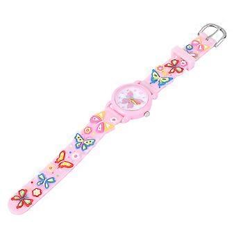 Peuterhorloges, multifunctioneel horloge voor kinderen, met cartoonpatronen, roze, comfortabel om te dragen, 1 set