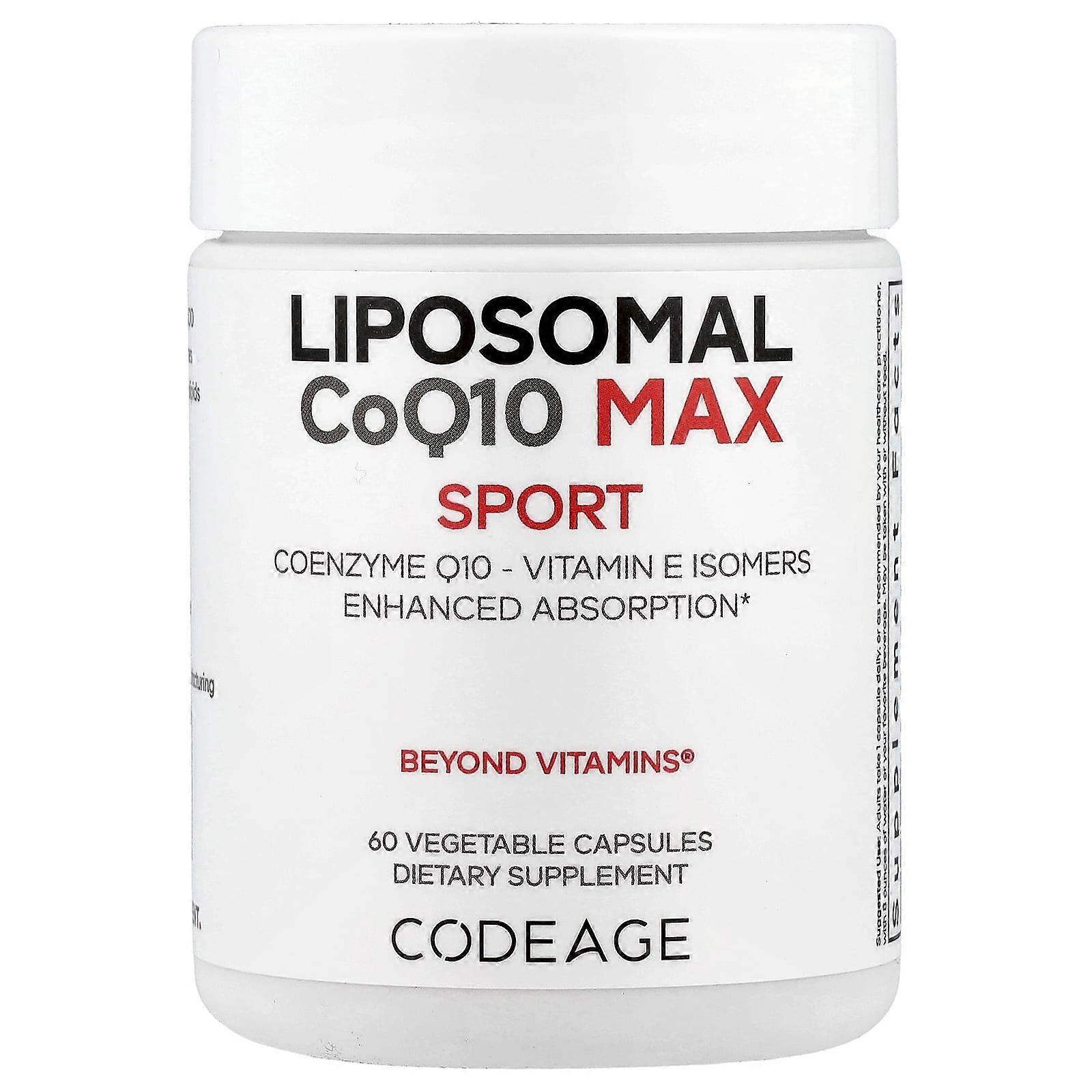 Codeage, Liposomal CoQ10 Max, Sport, 60 Vegetable Capsules
