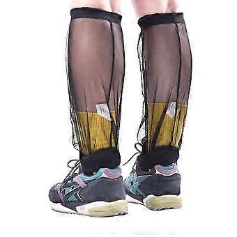 Anti zanzara Insetti Puntura Pantaloni Rete Rete Piedi Protettore Repellente Bug Pantaloni per Viaggi All'aperto Campeggio Pesca (Nero)
