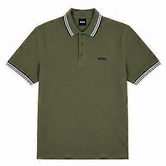 Camisa polo BOSS Paddy Piqué verde-oliva