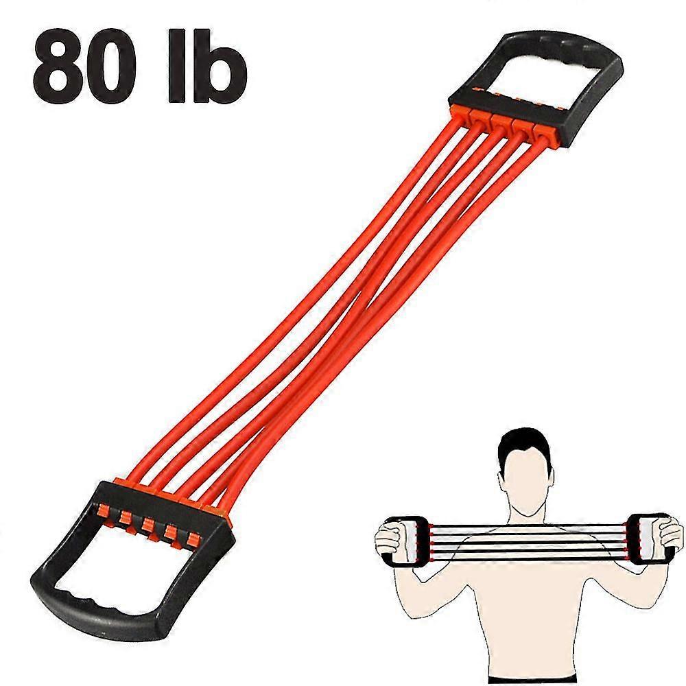 Adjustable Chest Expander 5 Ropes Exercise System-black