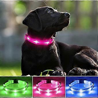Oplichtende hondenhalsbanden - Oplaadbare LED-hondenhalsband met verlichting. Verstelbare, knipperende puppyhalsband. Reflecterende, oplichtende hondenhalsband voor nachtelijke wandelingen met de hond (Pin