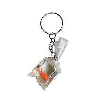 Unique Acrylic Goldfish Water Bag Charm Keychain Decorative Pendants with Goldfish Keyring Keyholder Backpack Pendant