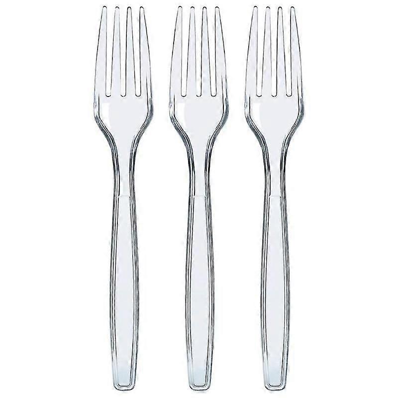 100 forchette in plastica trasparente resistenti e riutilizzabili