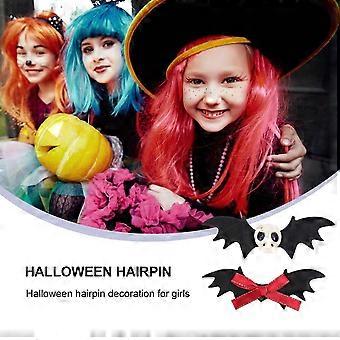 2 Pcs Halloween Card Devil Wing Hair Ornaments Elegant Clips Pin Bows Goody for Women Hairpins Gothic Bowknot Miss Women's