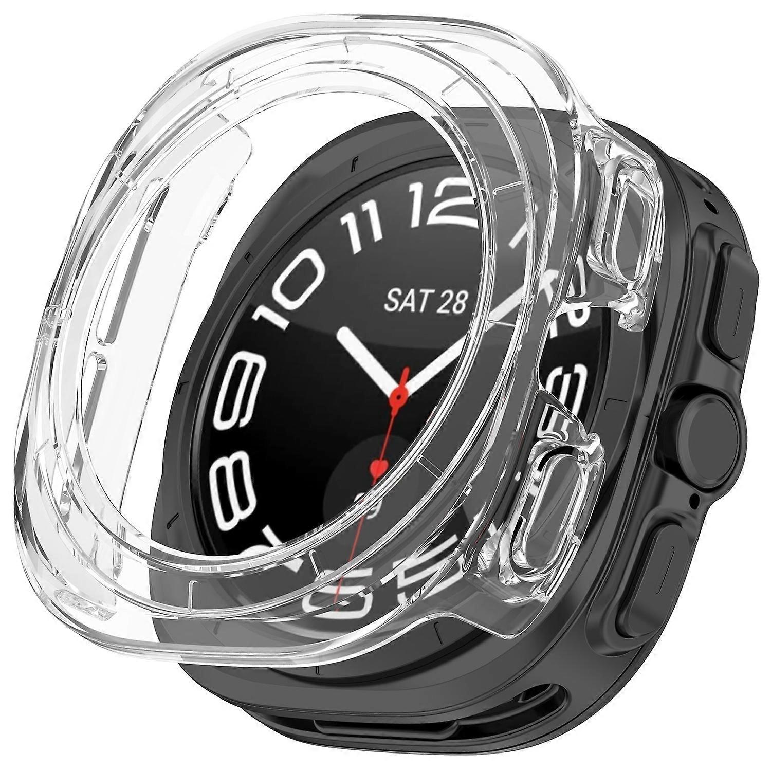 For Samsung Galaxy Watch Ultra 47mm Plastic PC Smart Watch Case Transparent