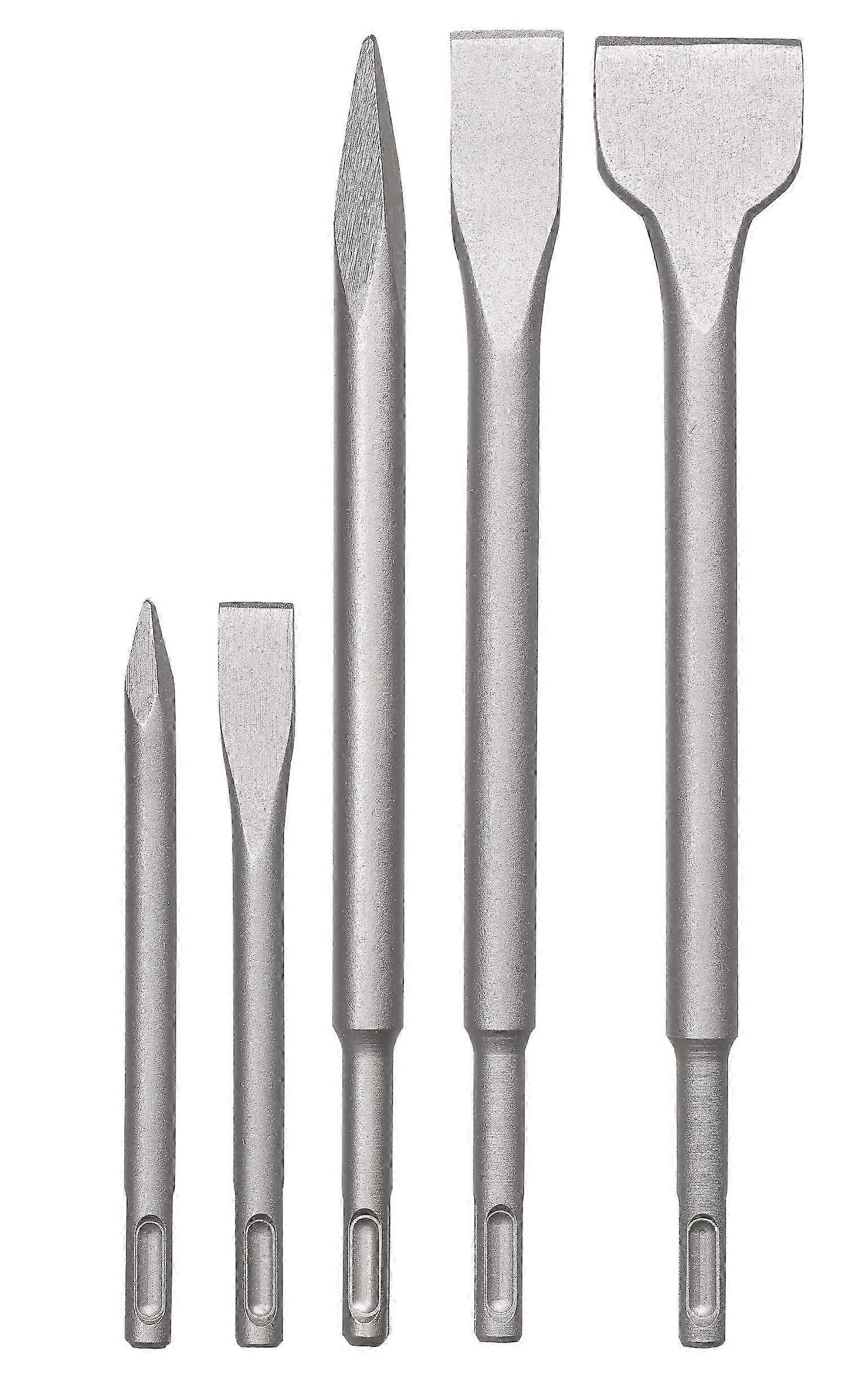 SDS-Plus Hammer chisel set, 5 piece chisel set for stone and concrete in plastic case-gltp