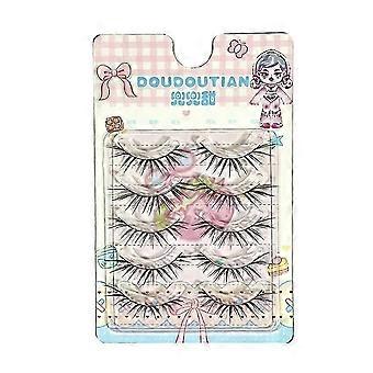 DOUDOUTIAN False Eyelashes 5 Pairs - Natural Volume Invisible Band Reusable YTQ