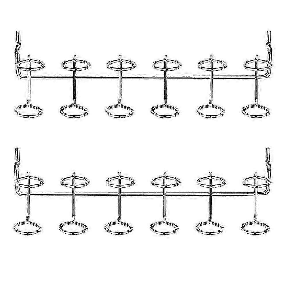 2 Pcs Multi-Ring Screwdriver Holders Silver Tool Organizer Racks Accessories