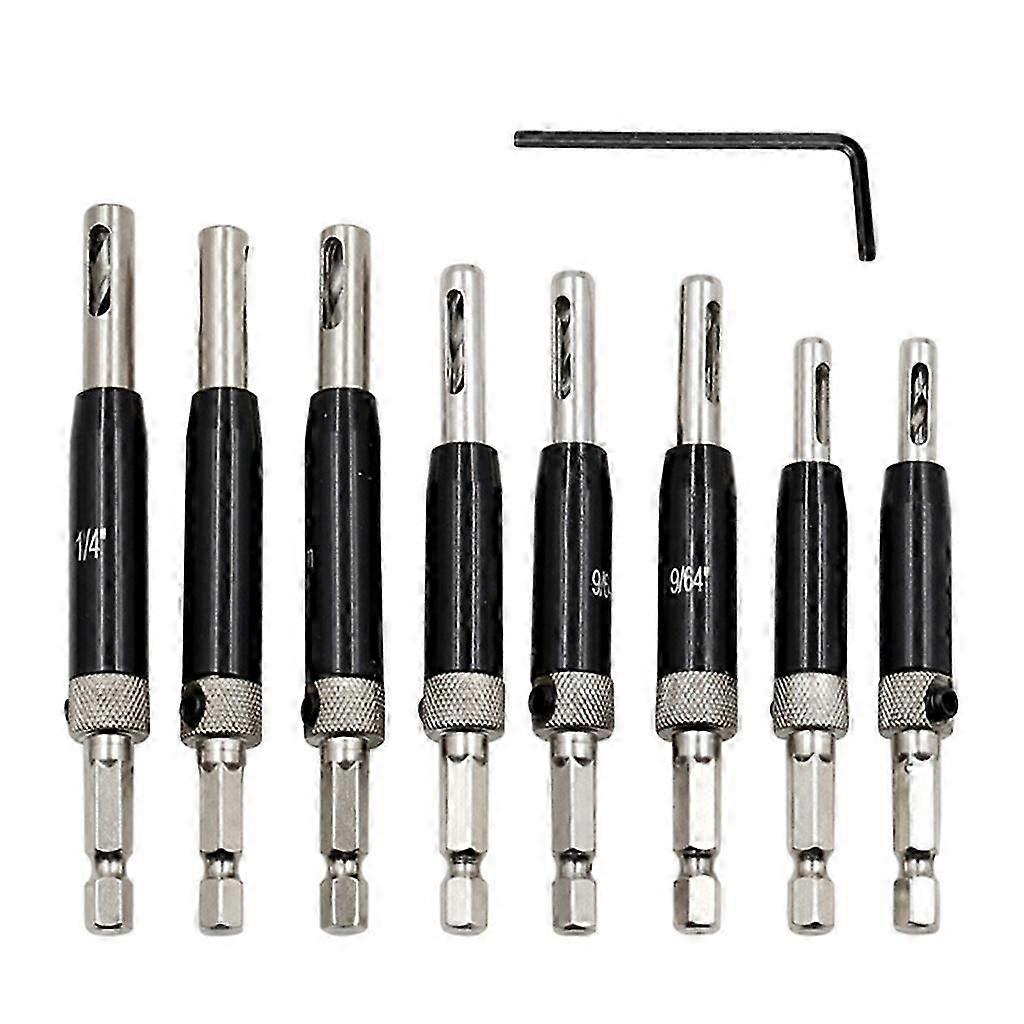 Self Centering Change Door Hinge Drill Bit Set 8 Replacement Drill Bits