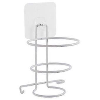 No-Punch Wall Mount Hair Dryer Bracket, Bathroom Shelf, Iron Construction, Adhesive Mount