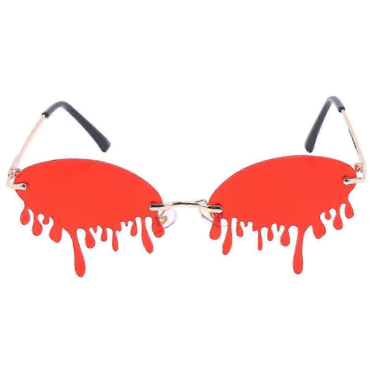 Creative Sunglasses Red Stylish Tears Design compatible with 3Pcs Party Props