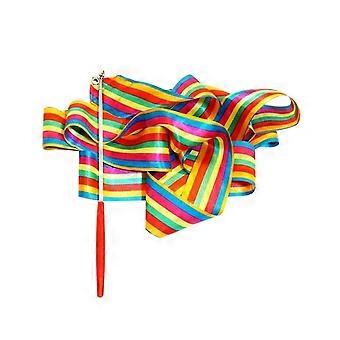 Ribbon Dance Rainbow Ribbon Children's Dance Rhythm Stick Colorful Ribbon Sporting Goods (2m)