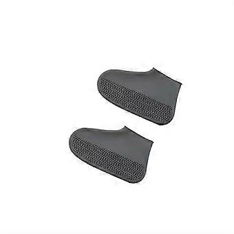 Reusable Waterproof Silicone Shoe Covers Light Grey S, NonSlip Foldable Protectors for Rain and Travel