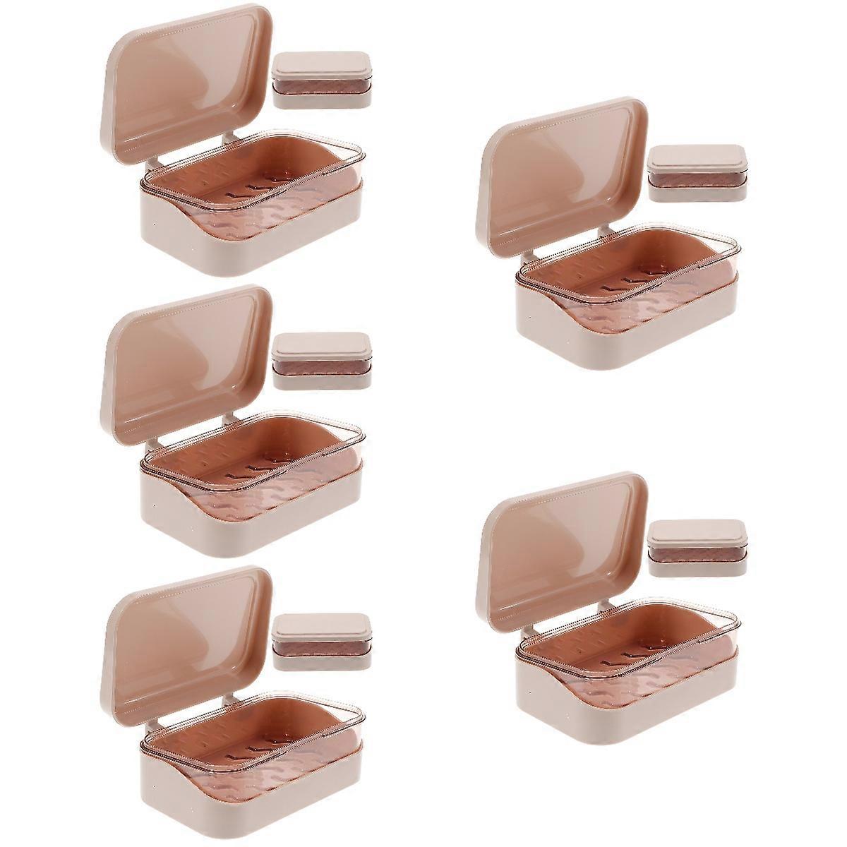 Bathroom Soap Container Box for Kitchen Use with 5Pcs Soap Holder Set