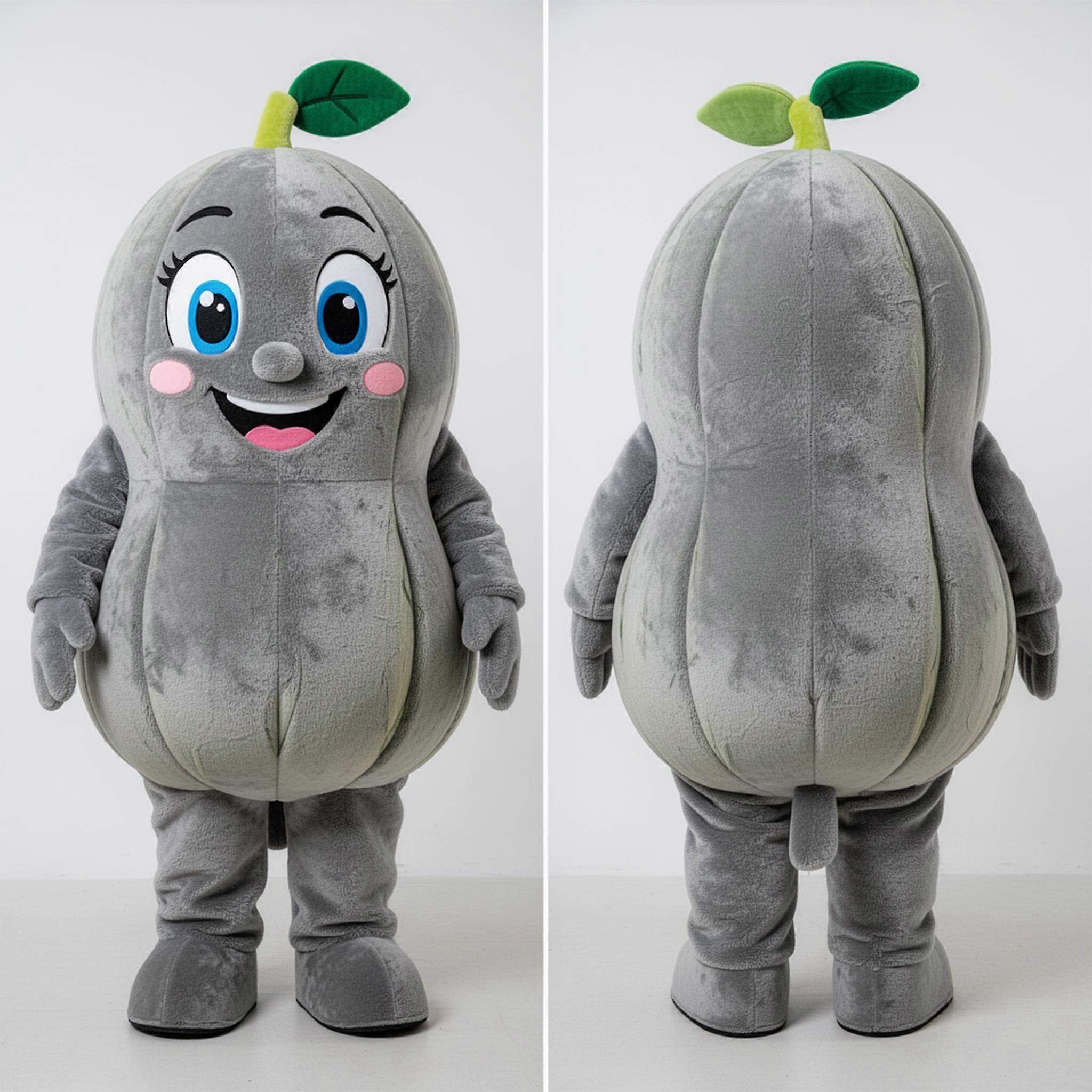 MASTICOT Gray Rounded Melon Mascot