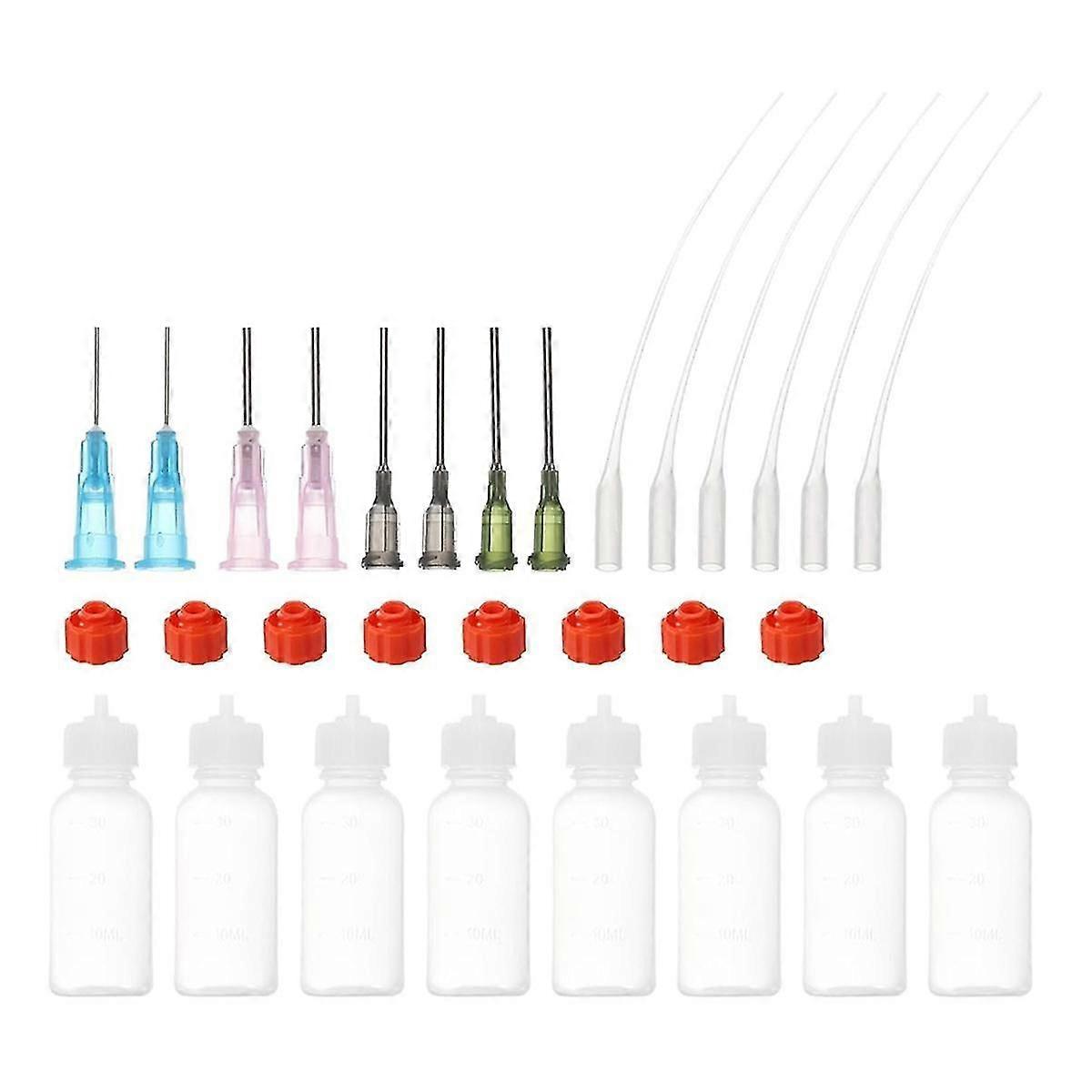 1 Oz Hassas Aplikatör Şişeleri, 8 adet 30ml İğne Ucu Sıkma Şişesi Küçük Sıkma Şişeleri Mini İğne Şişe Kapakları