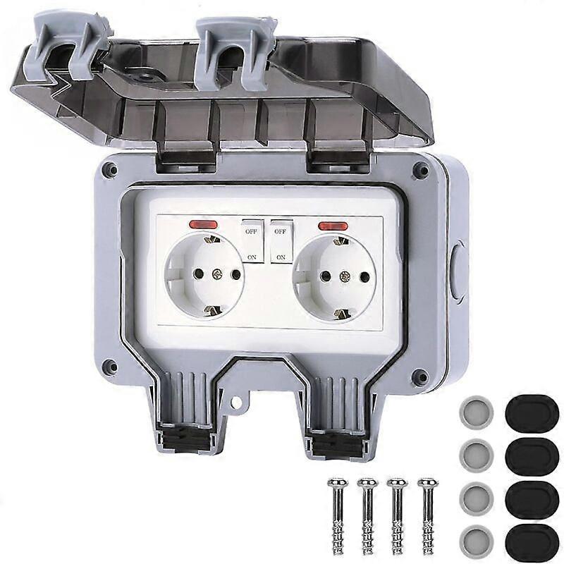 Double Plug Outdoor Extender, Tamper-Resistant Waterproof Weatherproof