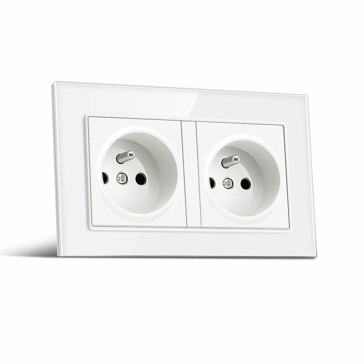 Socket Switch 86*86 Pc Glass Panel Eu German France Plug Wall Socket Smart Home Series Switch