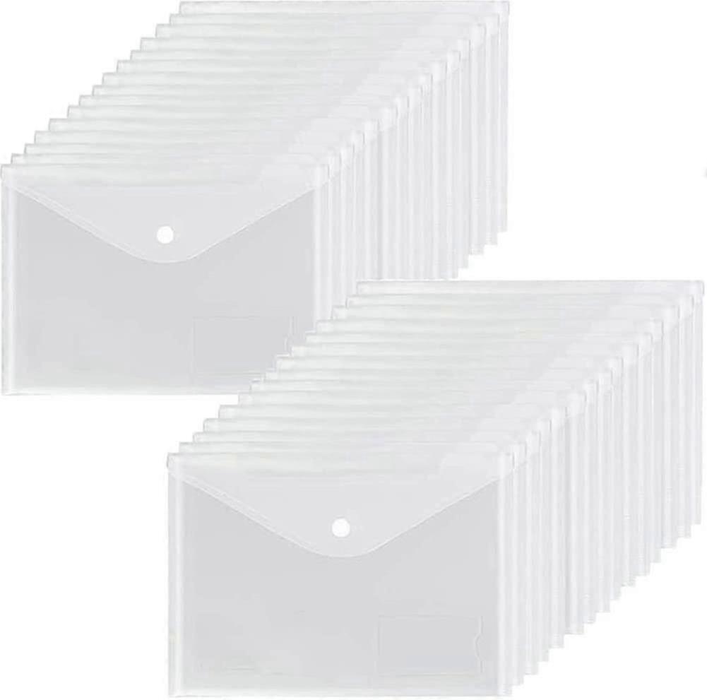 A5 Plastic Wallets Clear - 24 Pcs Popper Wallet Polypropylene Document Folder Gift