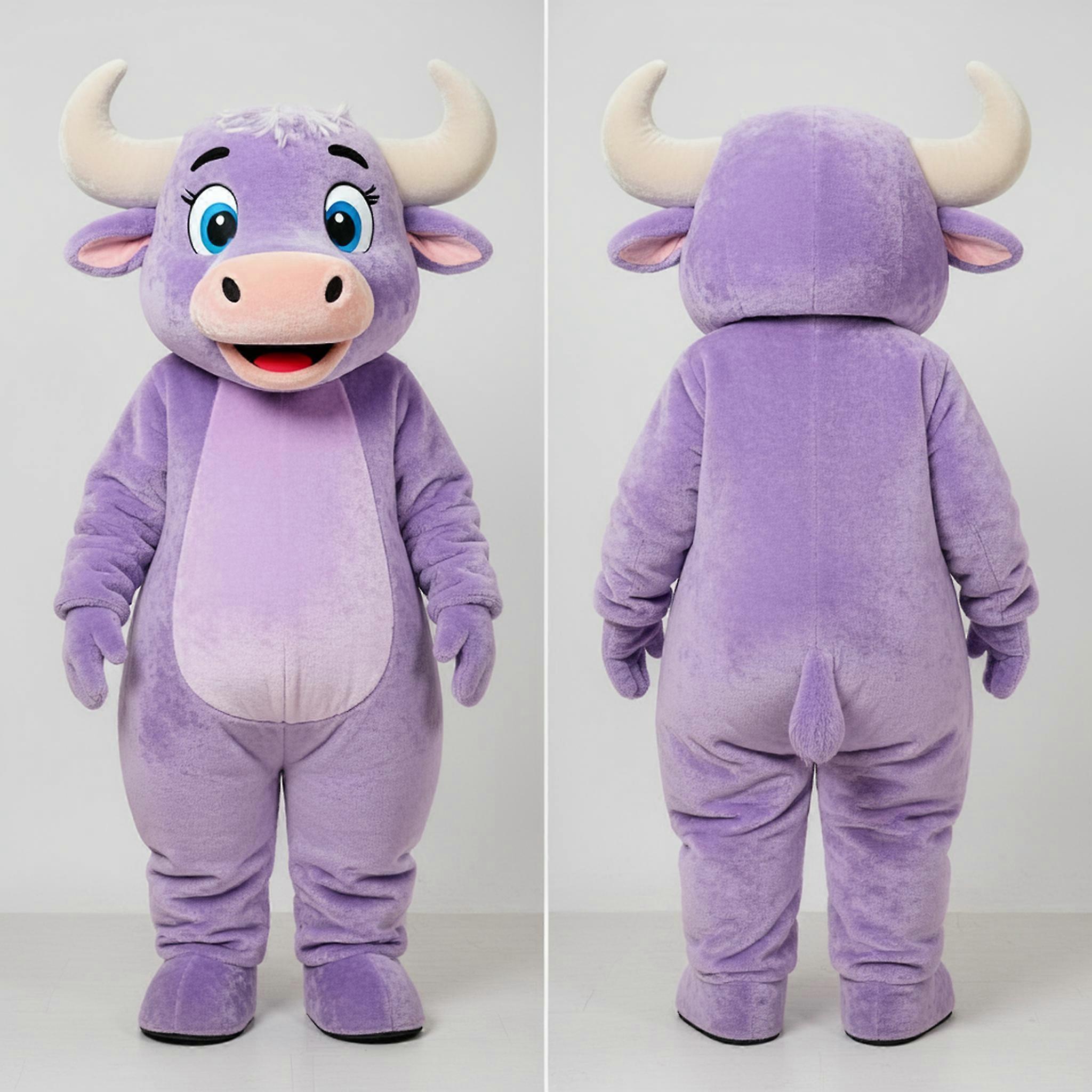 MASTICOT Lavender Plush Buffalo Mascot