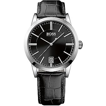 Succès hugo boss Quartz Analog Man Watch avec bracelet en cuir synthétique 1513129