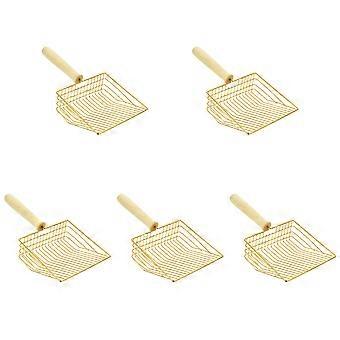 Golden Cat Litter Scoop for Sifting with 5Pcs Stainless Steel Cleaning Tools