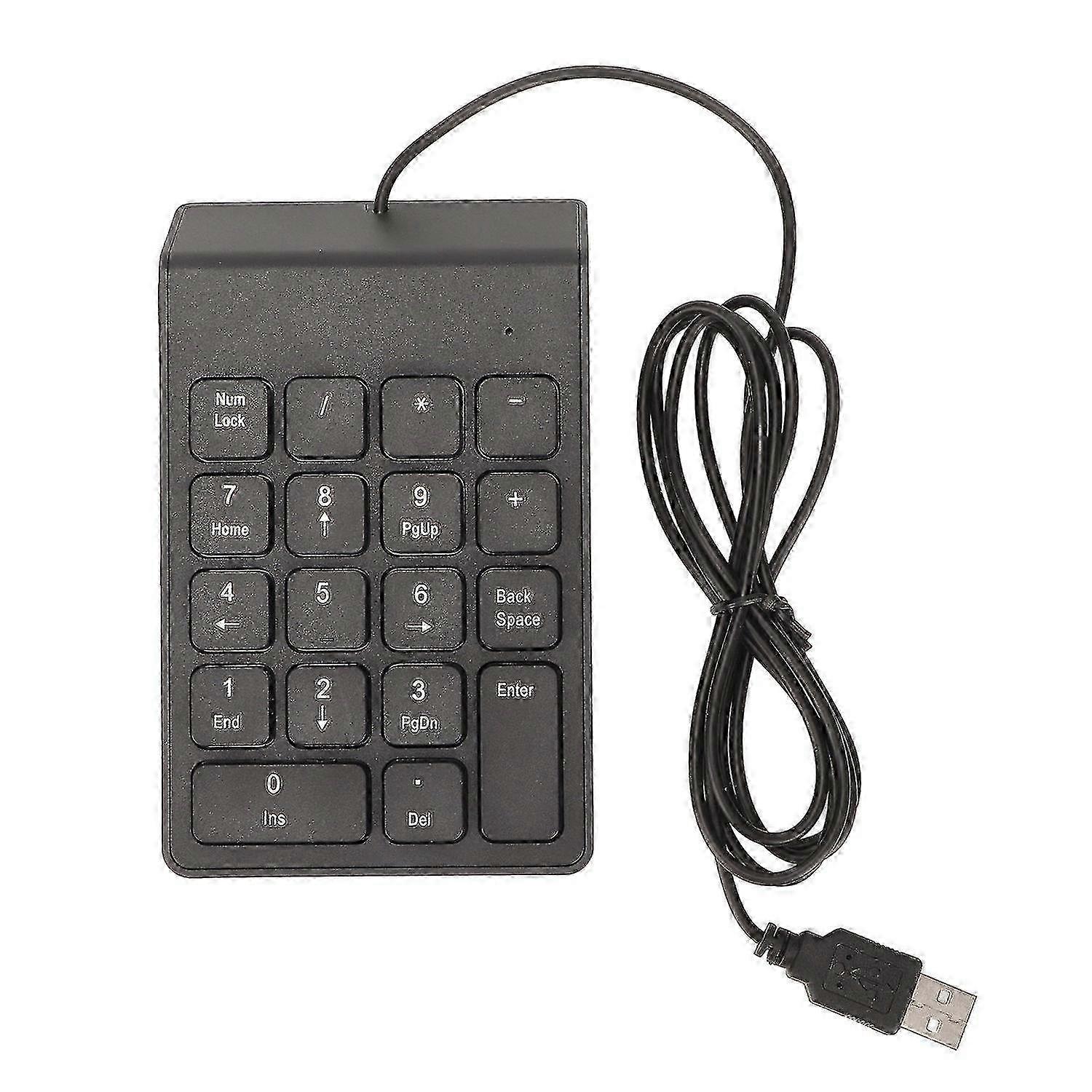 Wired Number Pad 18 Keys Ergonomic USB Plug and Play Quiet Typing Mini Numeric Keypad compatible wit