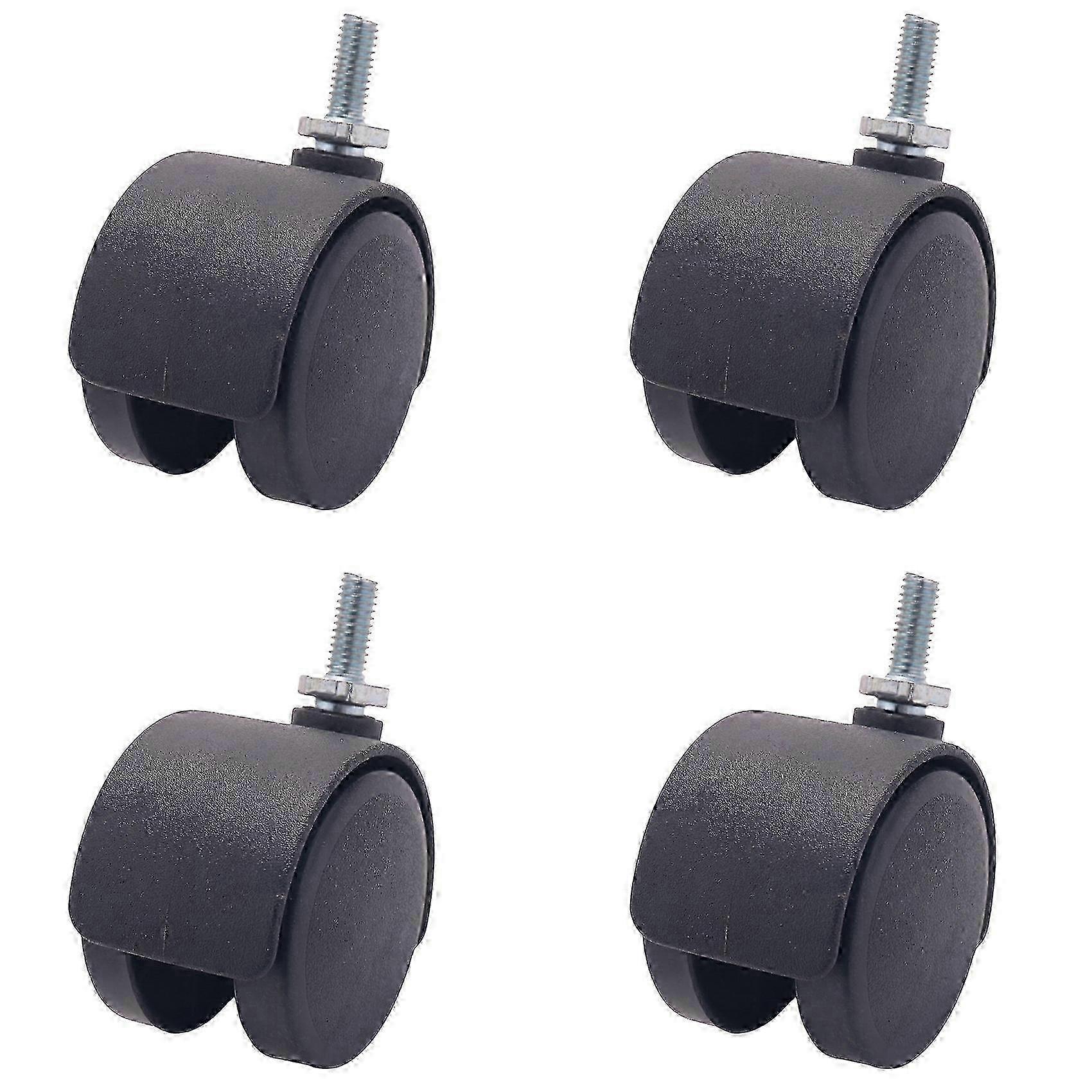 6mm Threaded Stem 40mm Wheel Rotatable Caster Black