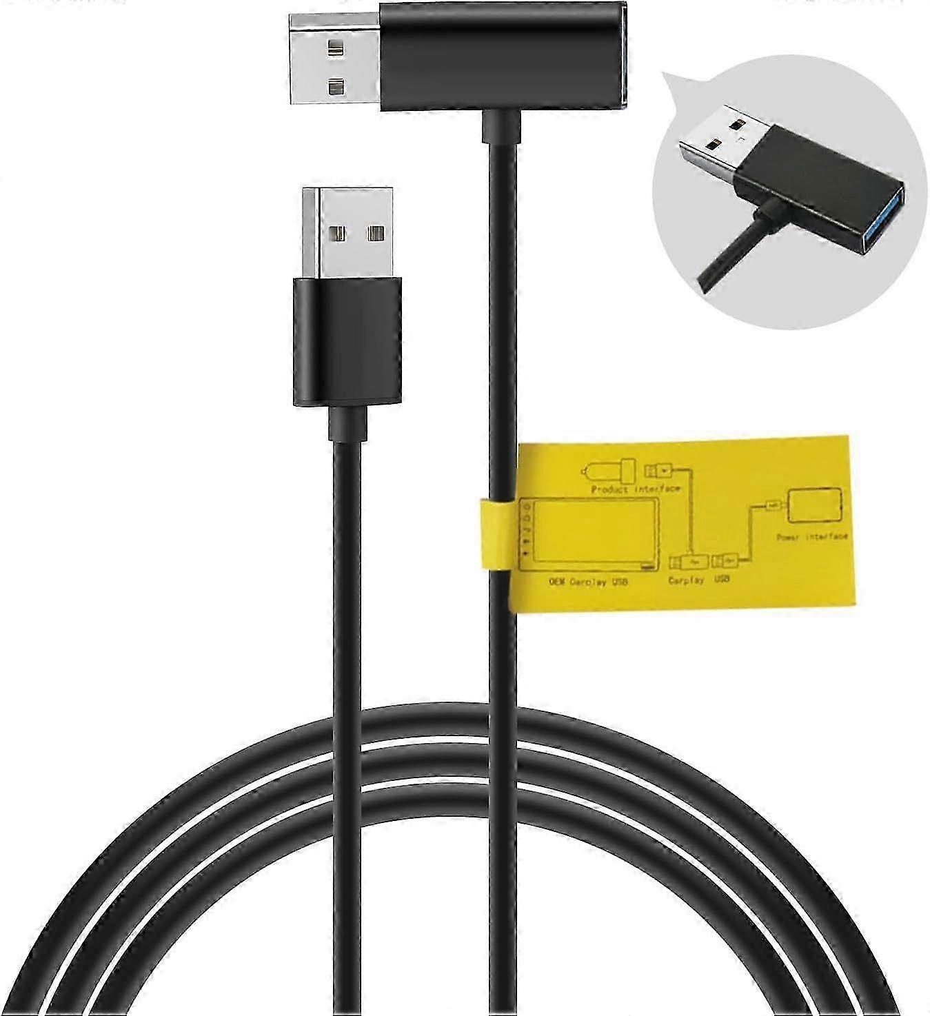 Splitter Power Data Adapter Y-Cable Black for Android Auto Wireless CarplayBB