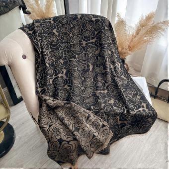 Autumn and winter double-sided imitation cashmere thickened warm camellia scarf air-conditioned room travel neck shawl