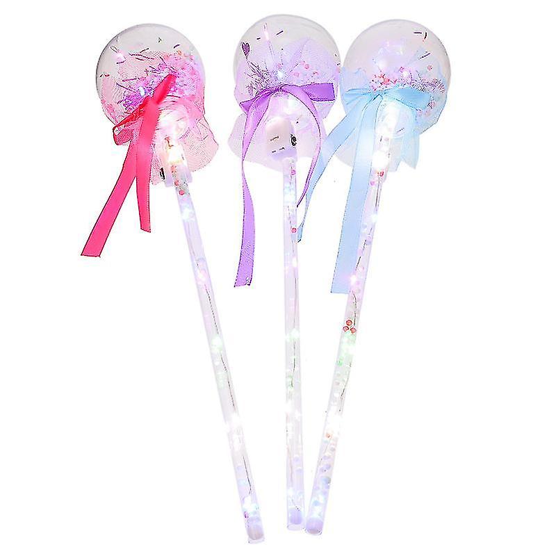 38X7.5cm Random Color Toy Tools 5pcs Glowing Fairy Sticks Ball Fairy Sticks Decorative Sticks (rando