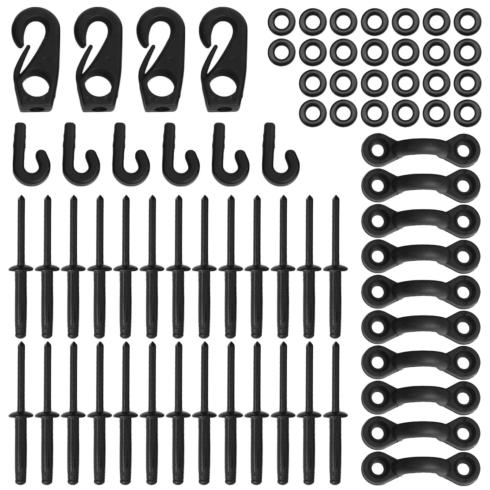 Kayak Bungee Deck Loops Kit Tie Down Pad Eye Deck Loops Clips