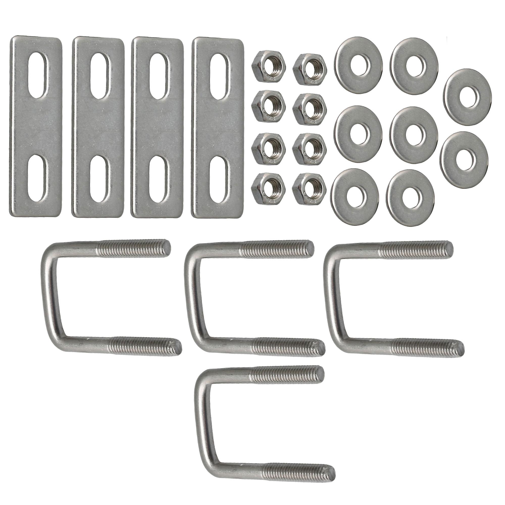 4 Pcs U Shape Square Bolt with Nuts Washers for Pipe Fixing M6x25x50mm