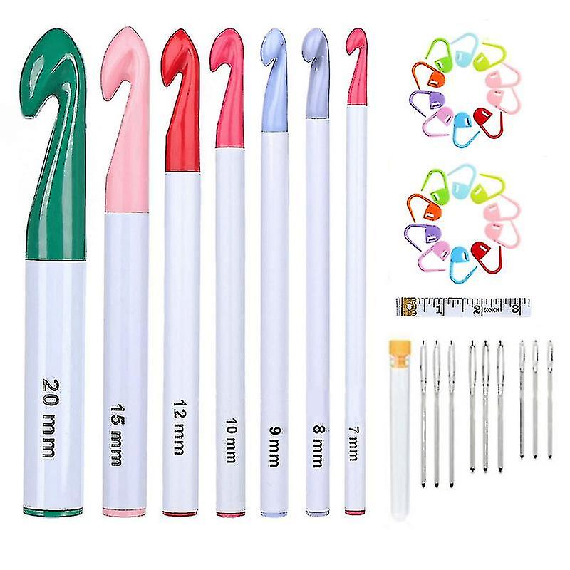 7 Piece Colorful Crochet Crochet Set 7/8/9/10/12/15/20mm