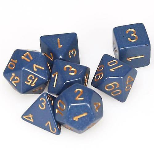 DUST BLU/COPPER Sharp-edged Unique D7 Die Set Dice Opaque Polydheral (7 Dice)