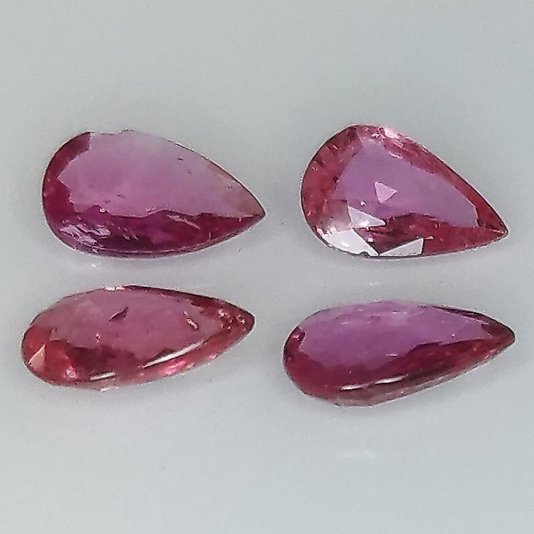Ruby Pear Cut 6x4mm 4pcs awo29