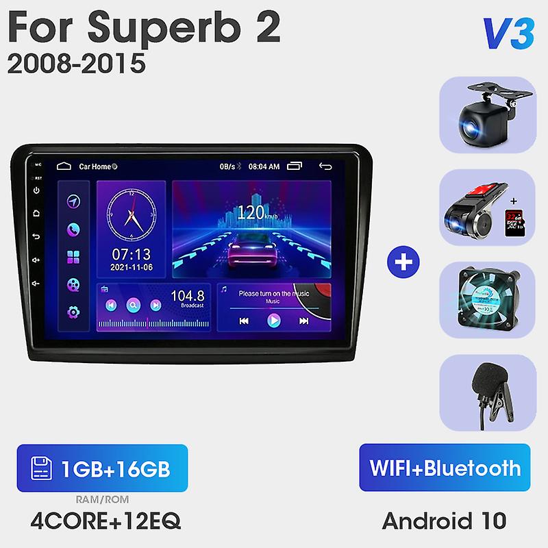 2din Android 11 Car Radio Multimedia Video Player For Skoda Superb 2 B6 2008-2015 Navigation Gps Head Unit Carplay Rds 4g