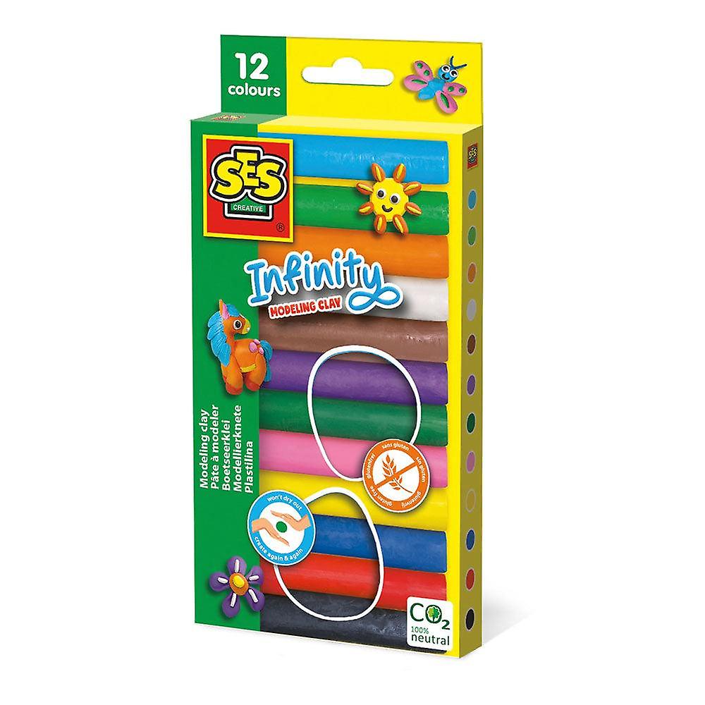 SES CREATIVE Infinity Modelling Clay, 12 Pack Set