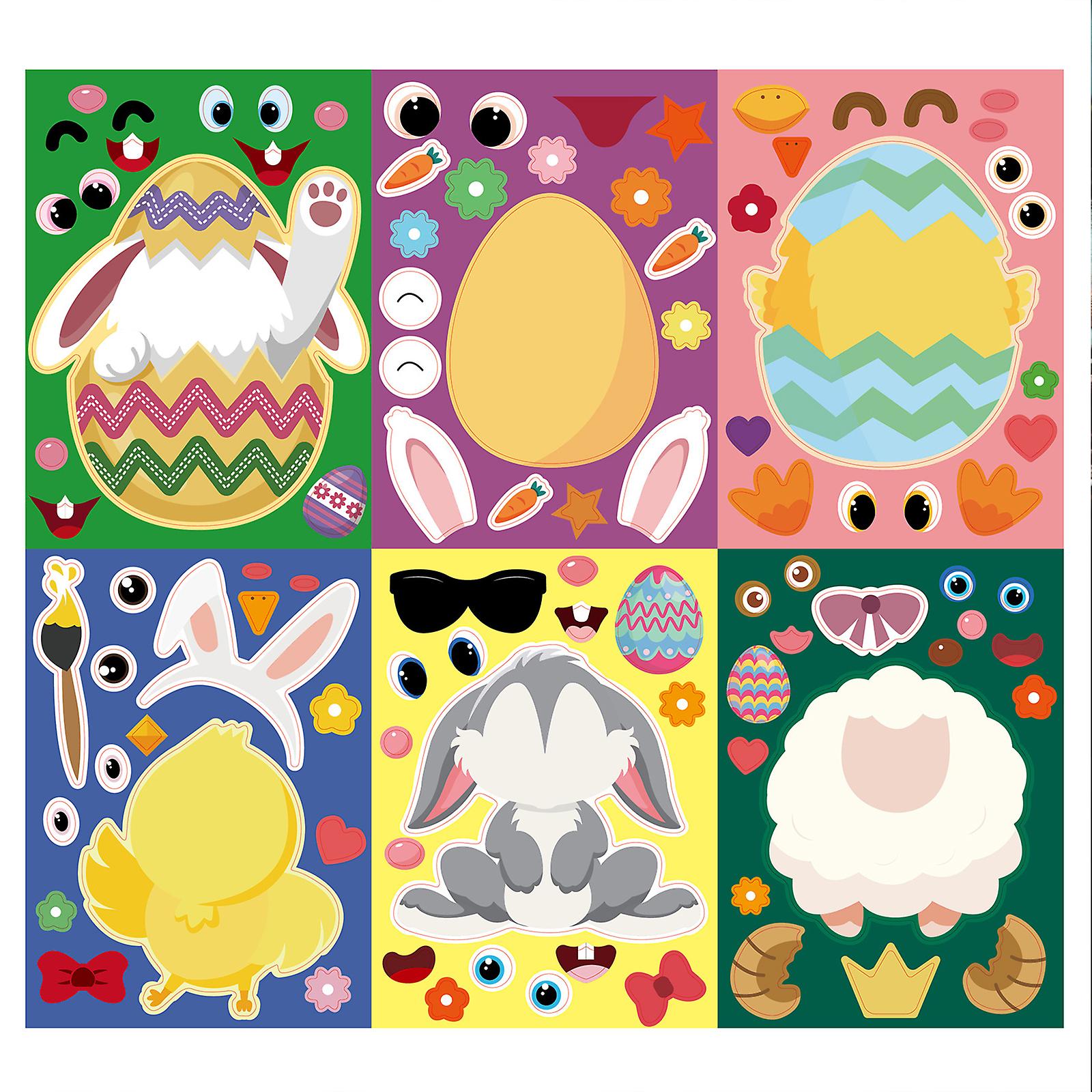 1 Pack Puzzle Stickers Easter Egg Decals Easter Decorations Party Gift Supplies