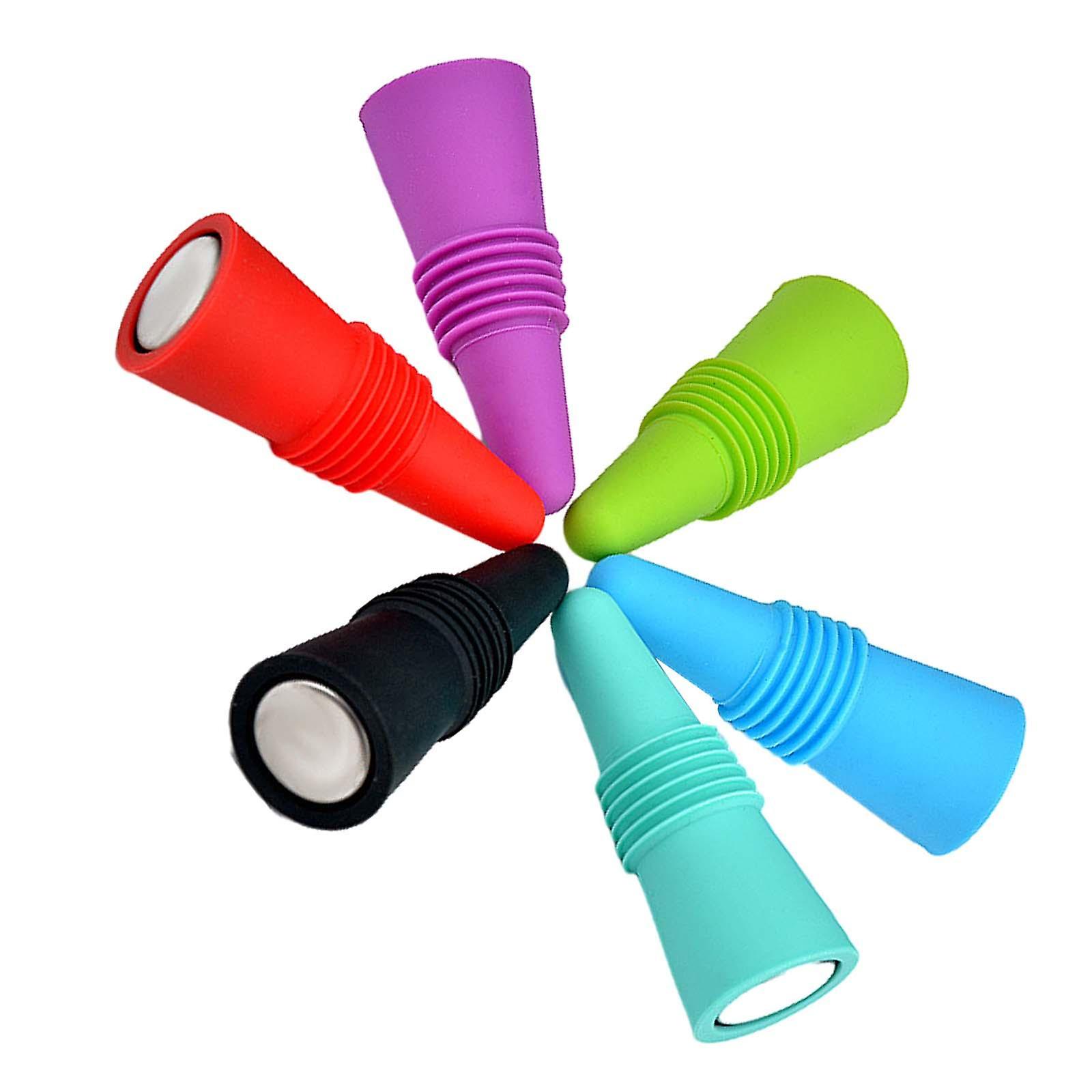 6 Pieces Silicone Champagne Bottles Sealer Stoppers Kitchen Bars Tools