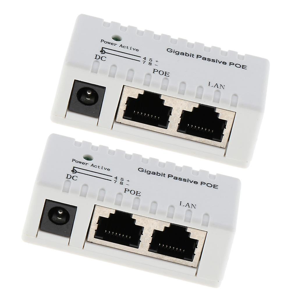 2 stuks passieve PoE injector power over ethernet-RJ45 data naar RJ45 PoE